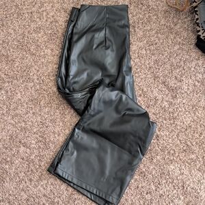 SHEIN Black Faux Leather Curve Pants - QXL
